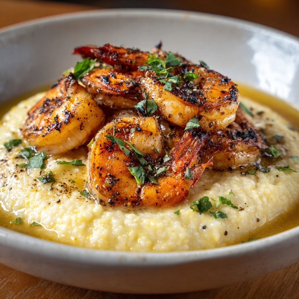 Jerk Shrimp & Cheesy Grits Recipe - Recipe Image