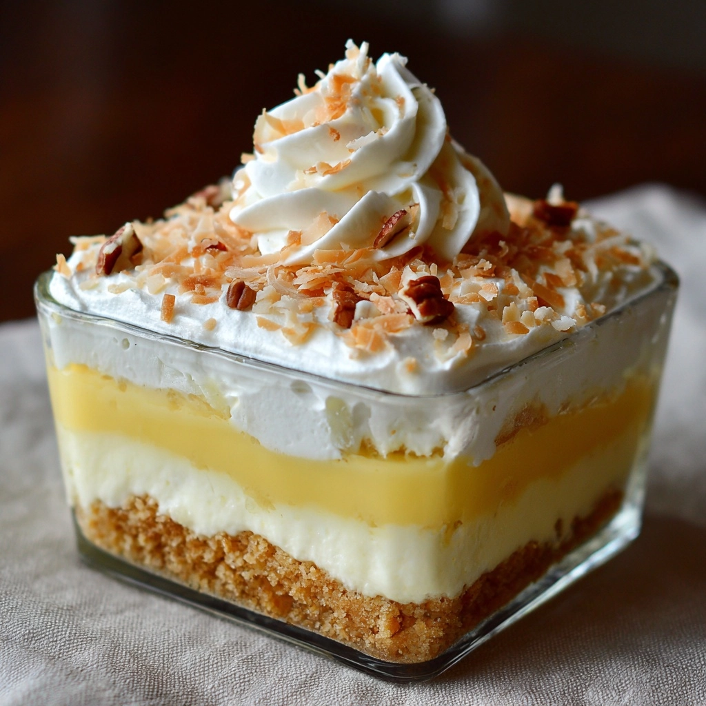 Coconut Cream Layered Dessert Recipe - Recipe Image