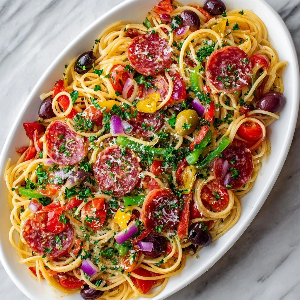 Summer Italian Spaghetti Salad Recipe - Recipe Image