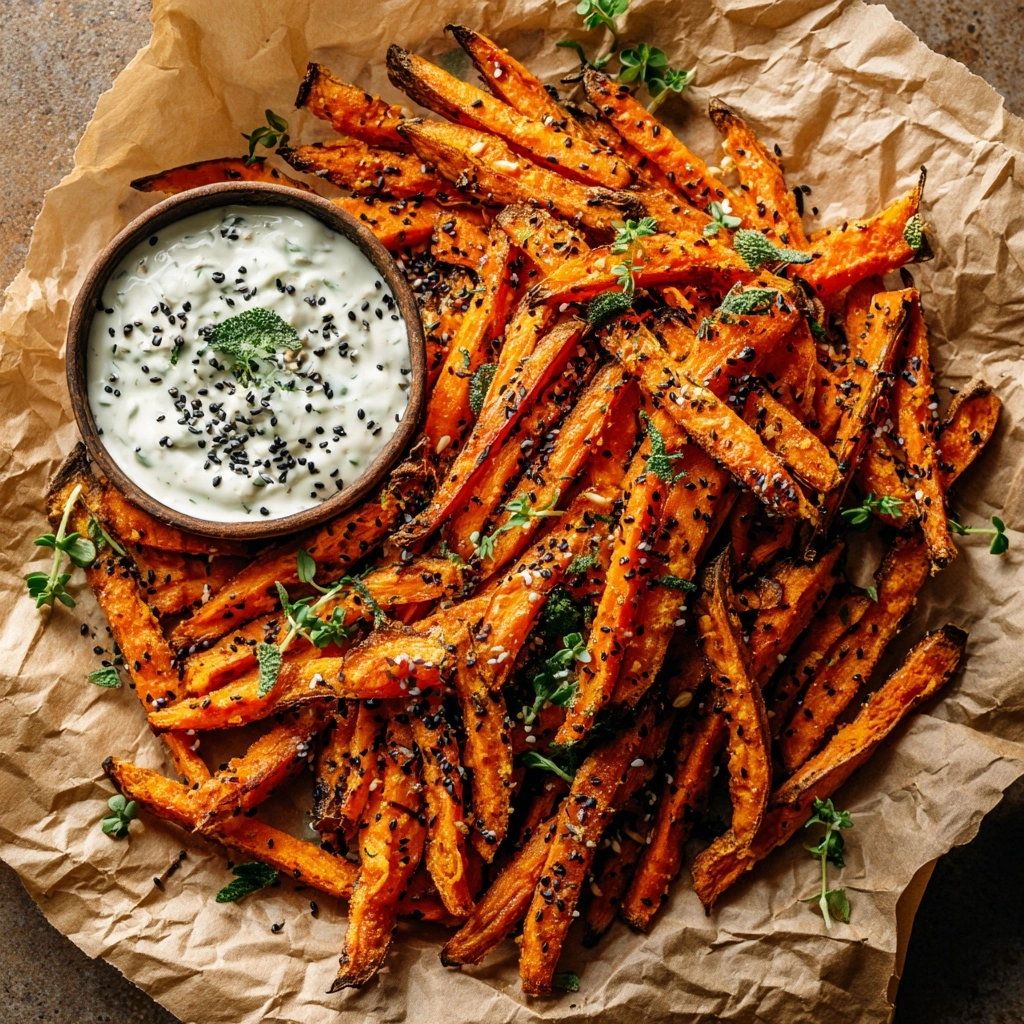 es with Roasted Garlic Tahini Yogurt Dip Recipe - Recipe Image