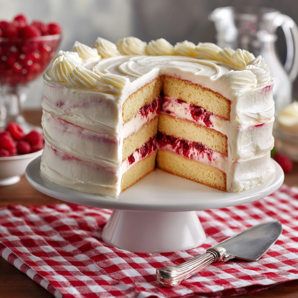 Raspberry Cake with Lemon Buttercream Recipe - Recipe Image