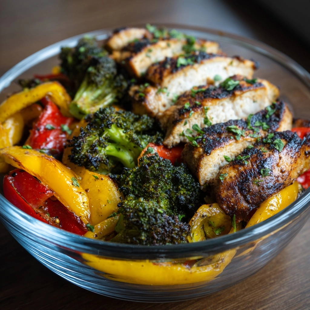 Grilled Chicken with Roasted Vegetables Bowl Recipe - Recipe Image