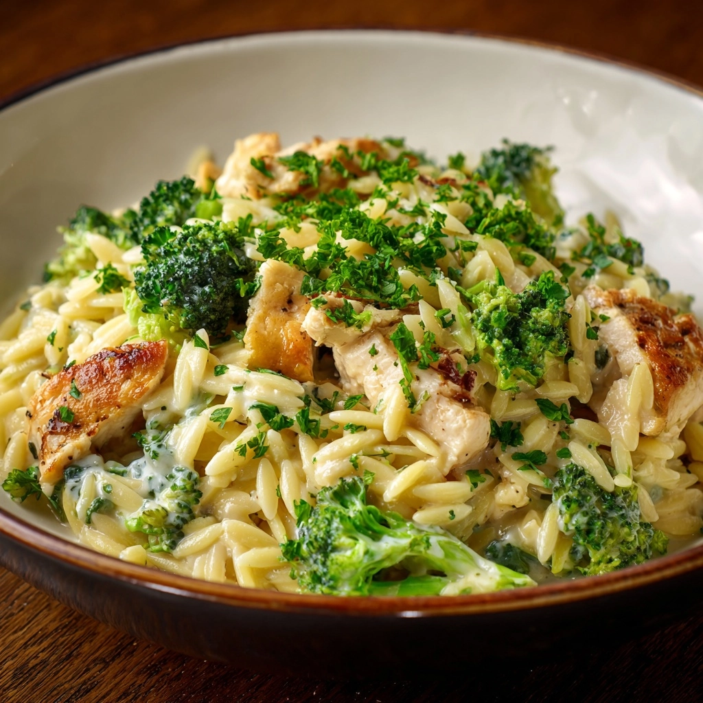 Cheesy Chicken Broccoli Orzo Recipe - Recipe Image