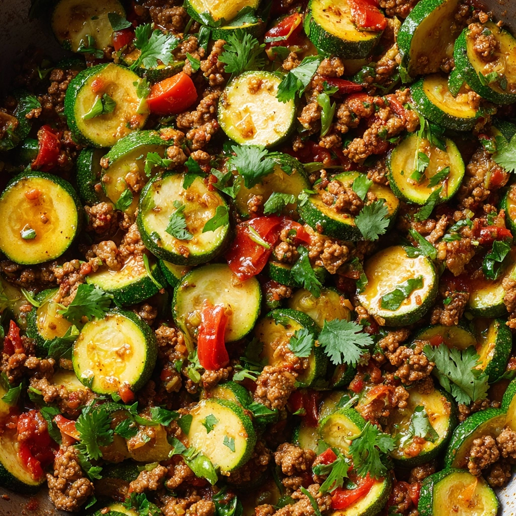 Mexican Zucchini and Ground Beef Skillet Recipe - Recipe Image