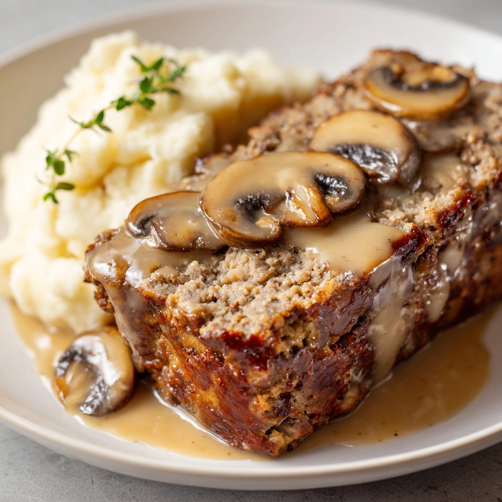 Meatloaf with Mushroom Gravy Recipe - Recipe Image
