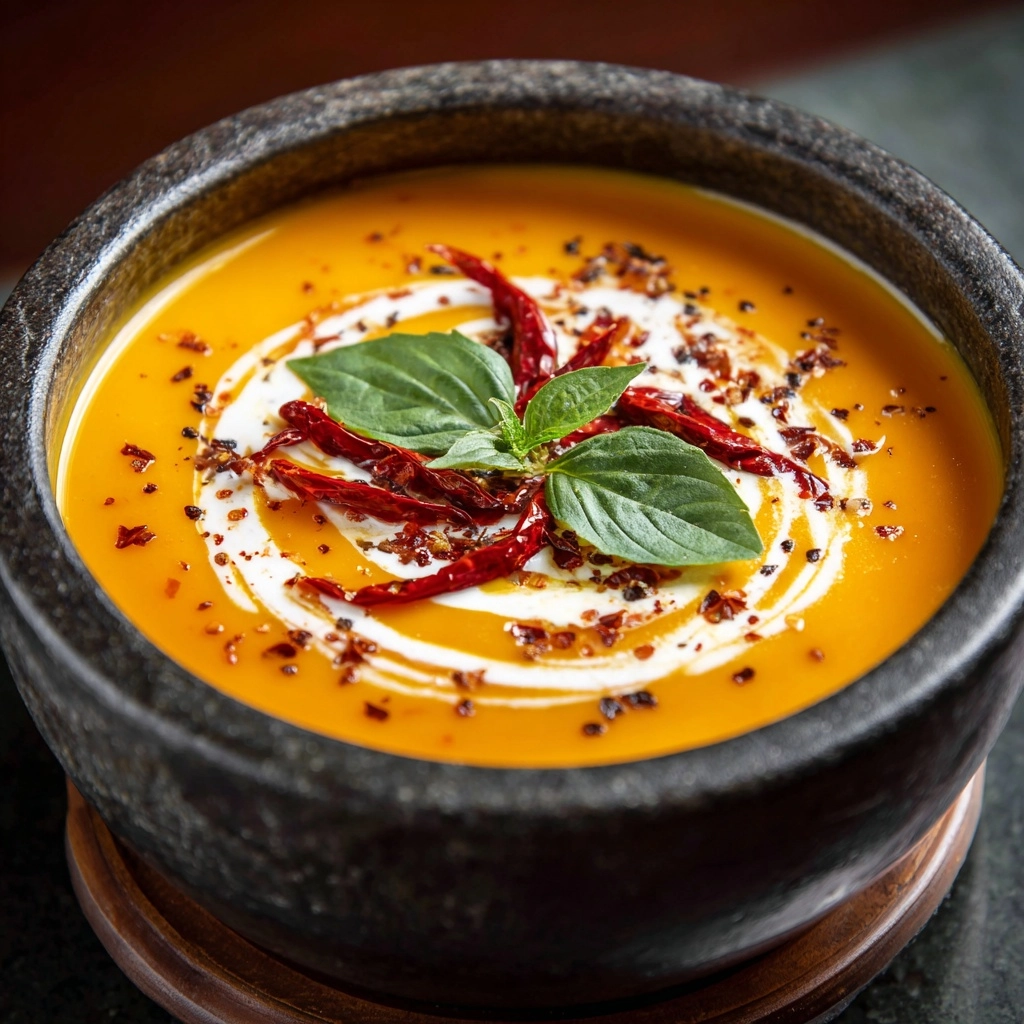 Roasted Butternut Squash and Chilli Soup Recipe - Recipe Image