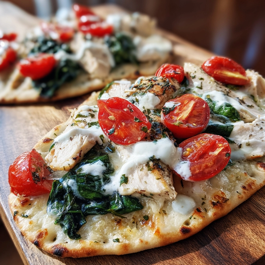 Tzatziki Chicken & Veggie Naan Pizza Recipe - Recipe Image