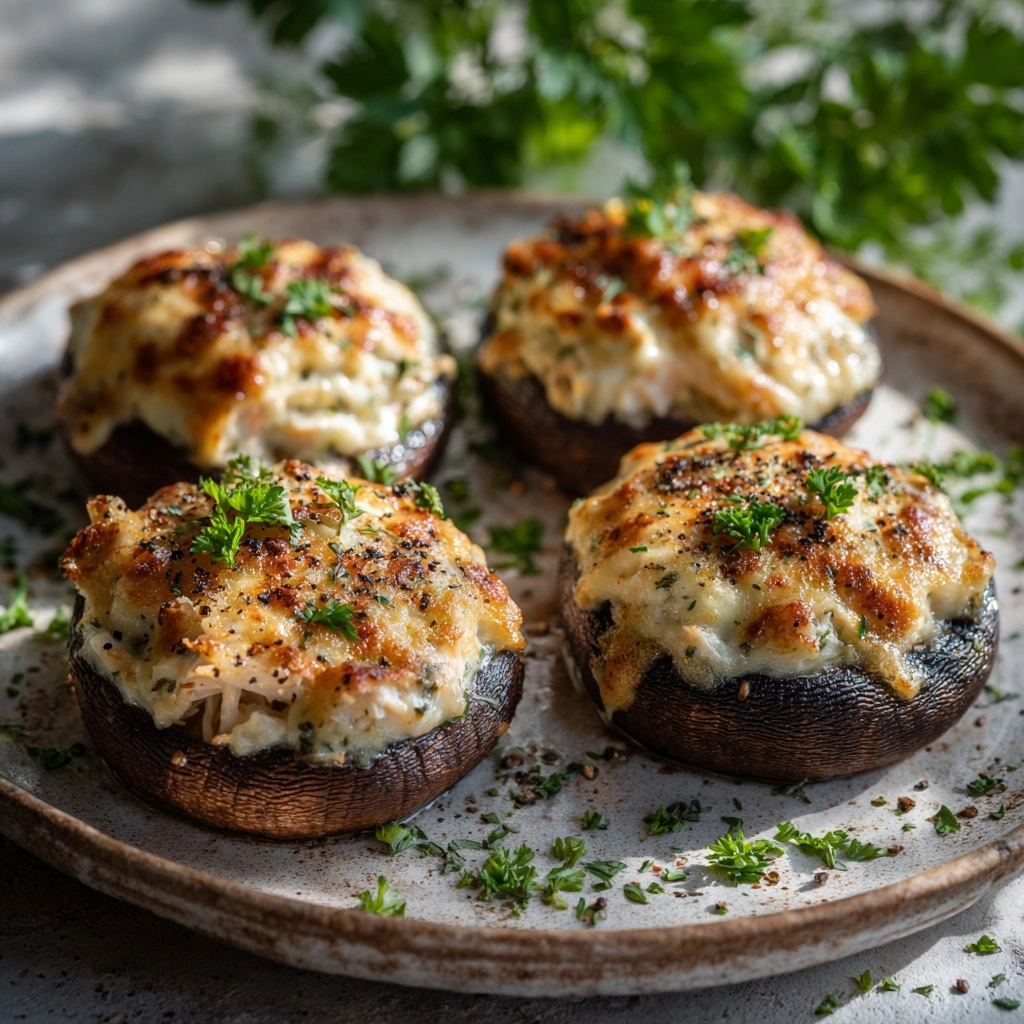 Crab-Stuffed Mushrooms Recipe - Recipe Image
