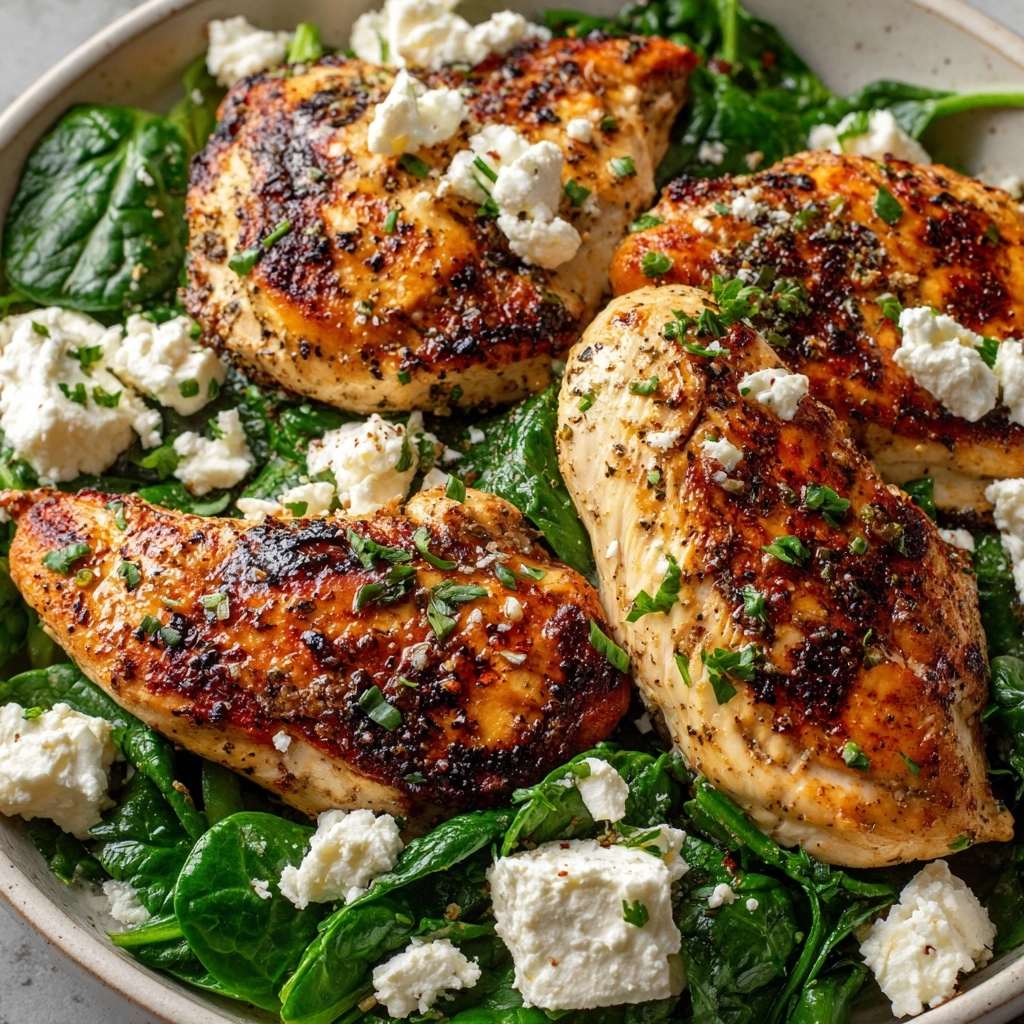 Easy Chicken Breast with Feta and Spinach Recipe - Recipe Image