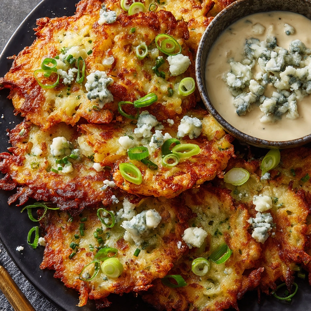 Buffalo Latkes with Blue Cheese Dip Recipe - Recipe Image