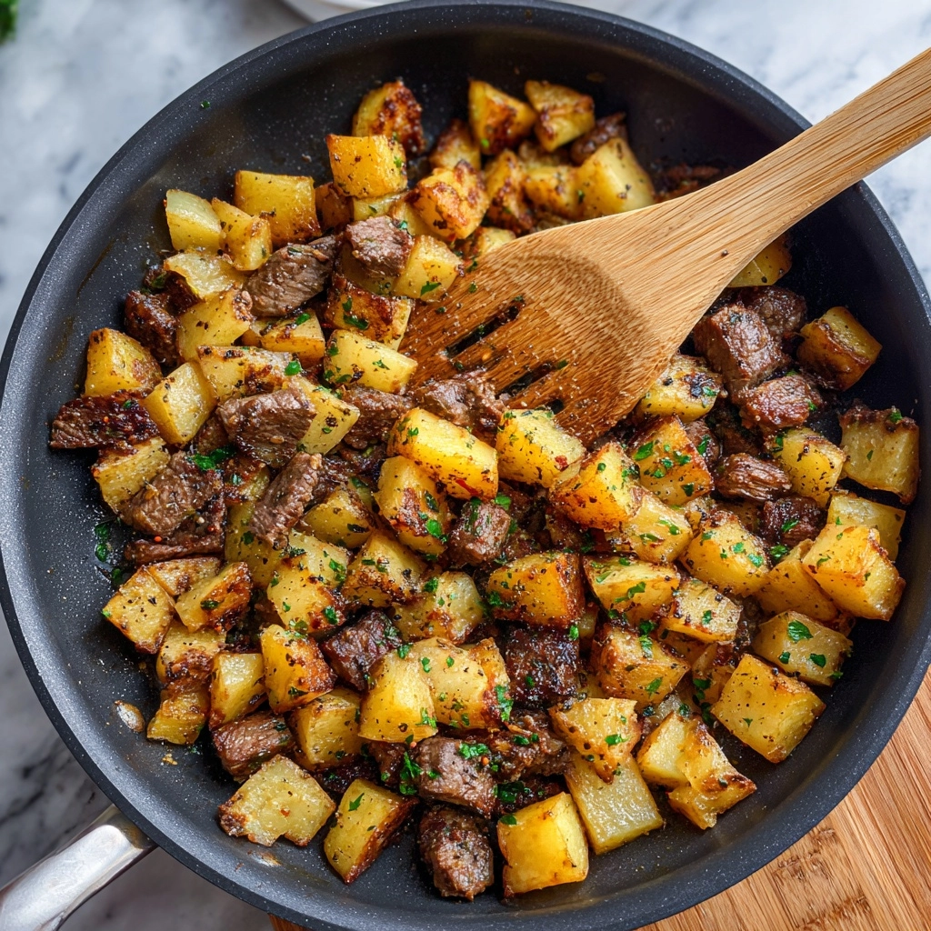 Garlic Butter Steak Bites with Herb Potatoes Recipe - Recipe Image