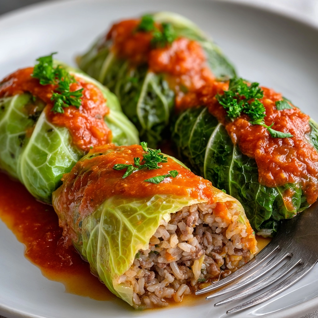 Meat and Rice Stuffed Cabbage Rolls (with Chicken) Recipe - Recipe Image
