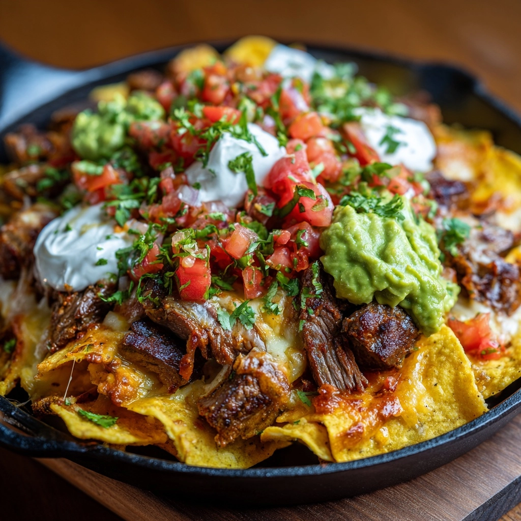 Skillet Steak Fajita Nachos Recipe - Recipe Image