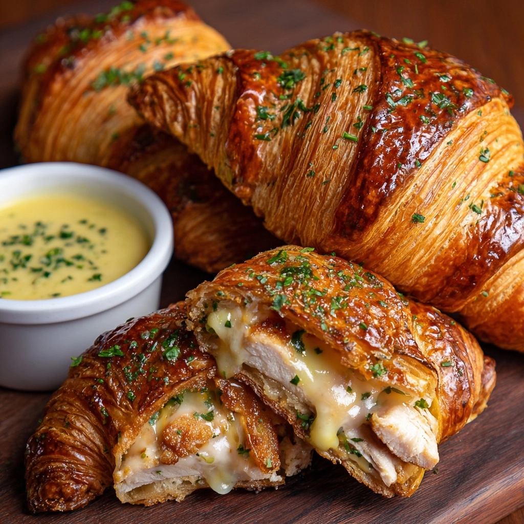 Buttery Garlic Baked Croissants with Turkey & Havarti Recipe - Recipe Image