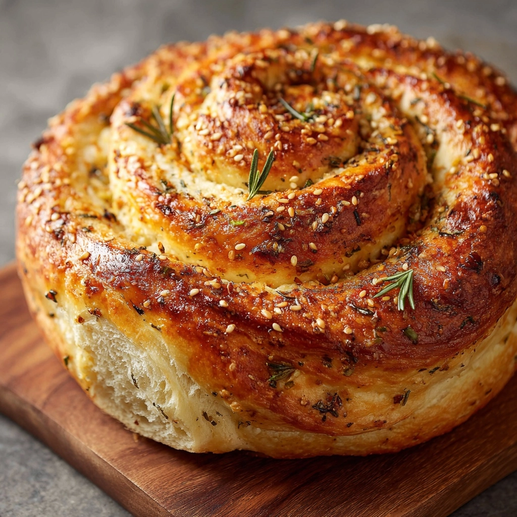 Rustic No Knead Rosemary Garlic Bread Recipe - Recipe Image