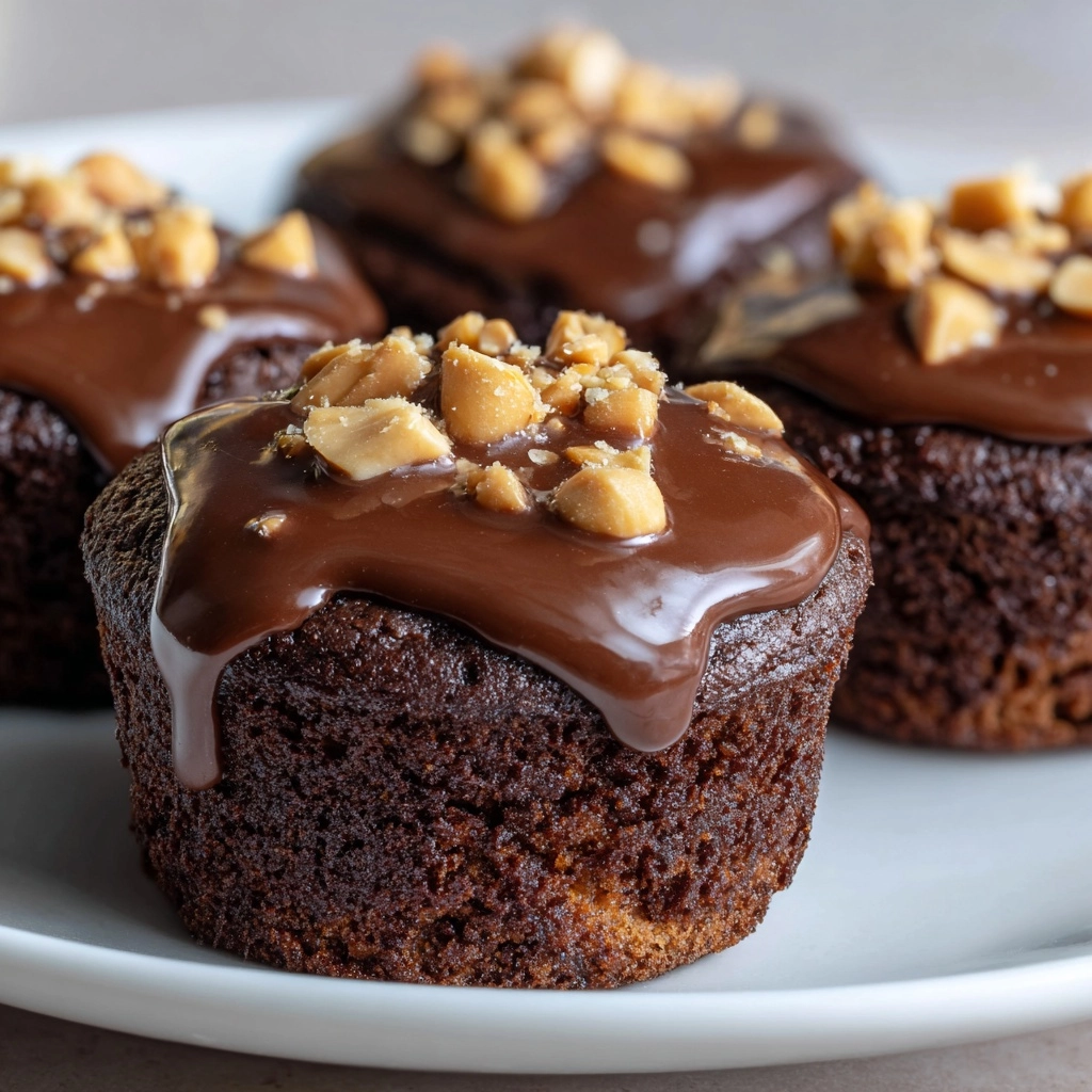 Mini Flourless Peanut Butter Chocolate Cakes Recipe - Recipe Image