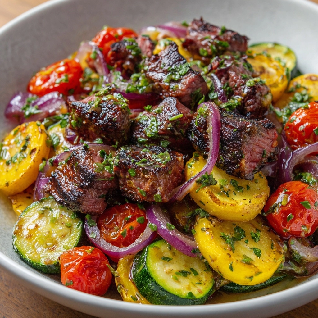 Sizzling Steak with Roasted Veggies Recipe - Recipe Image