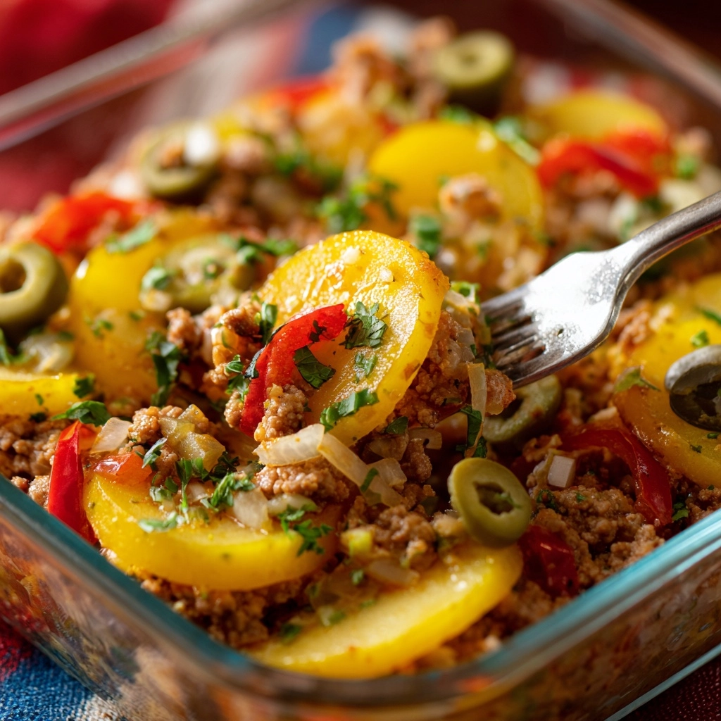 Southern Five Layer Beef Casserole Recipe - Recipe Image