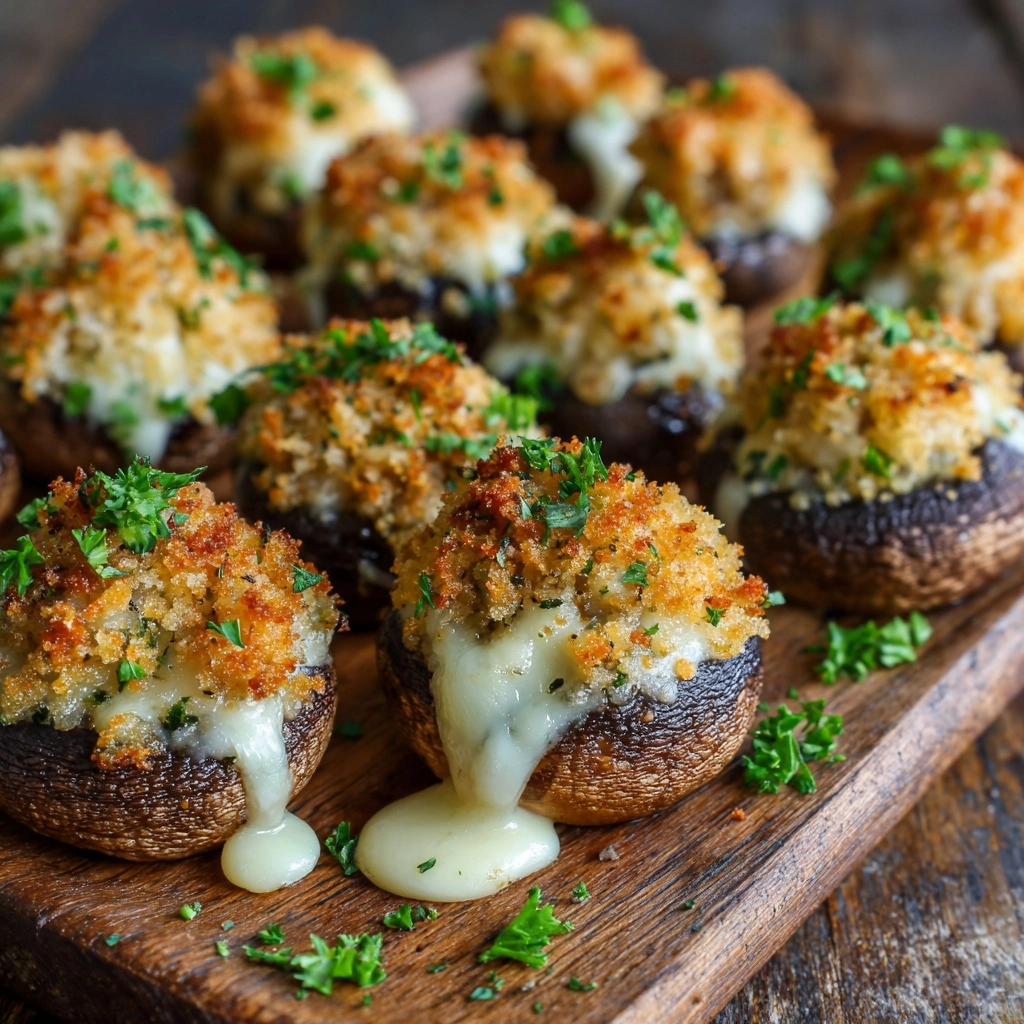 White Cheddar Stuffed Mushrooms Recipe - Recipe Image