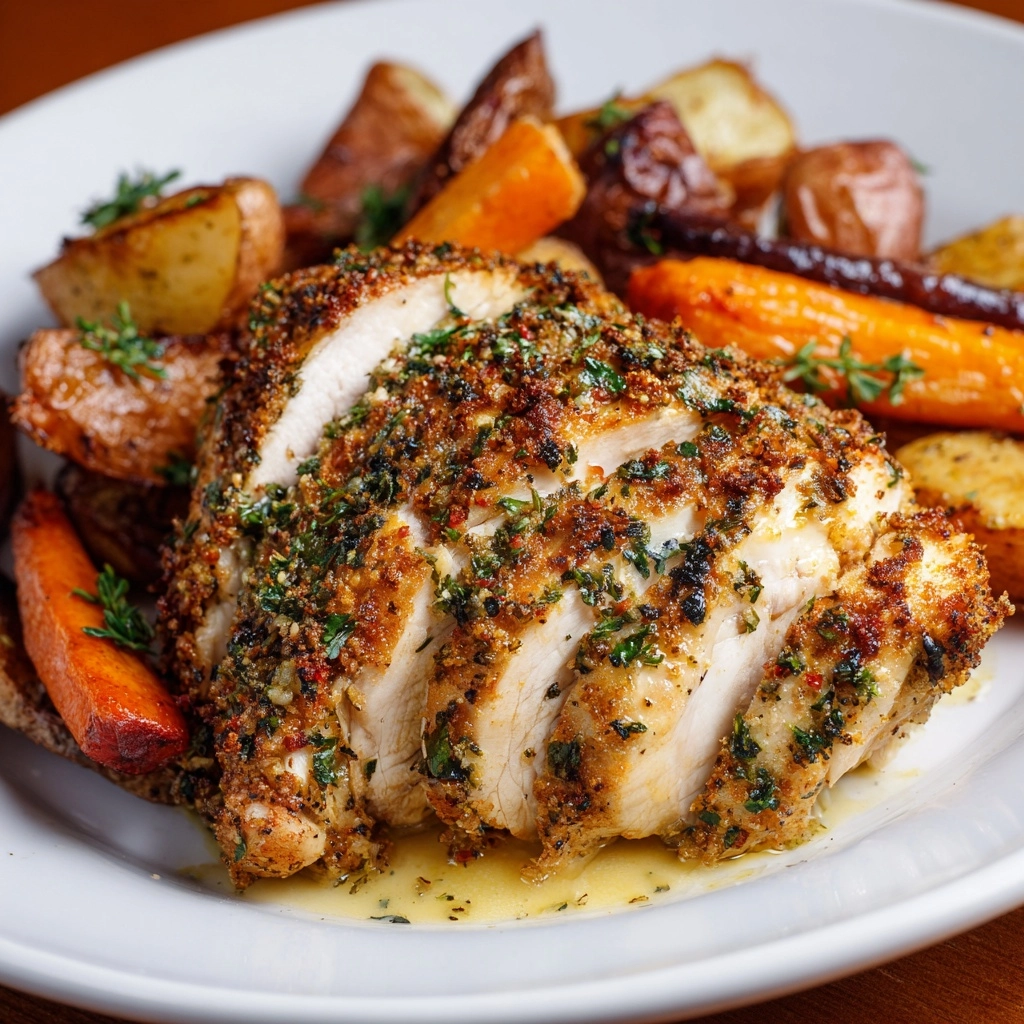 One Pan Herb Roasted Vegetables & Chicken Recipe - Recipe Image