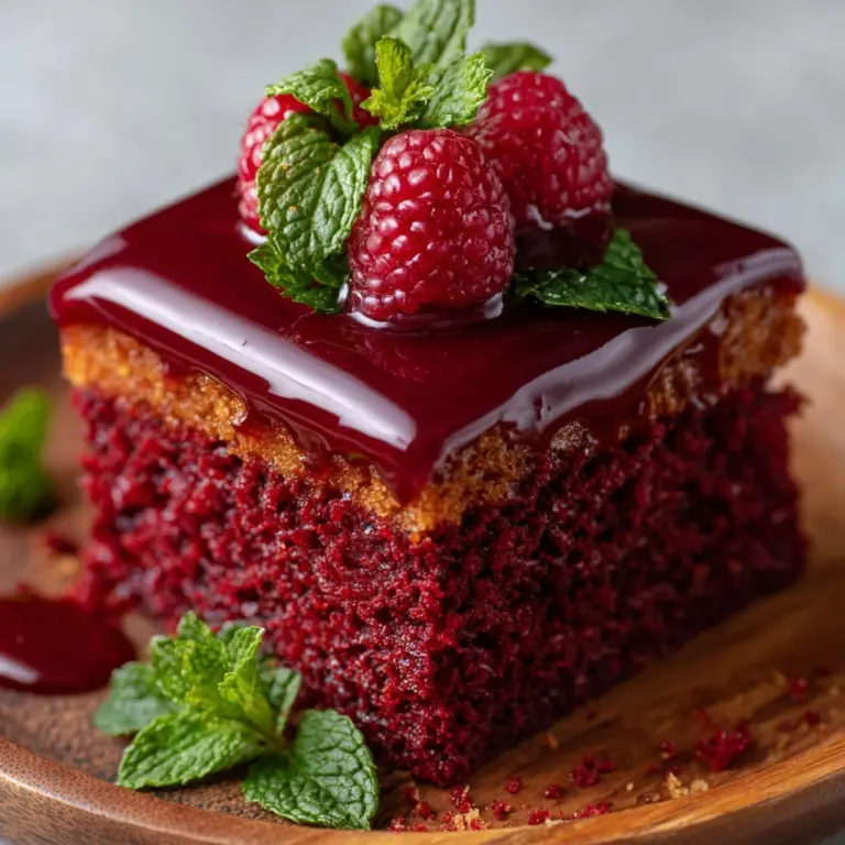Luscious Red Velvet Raspberry Poke Cake Recipe