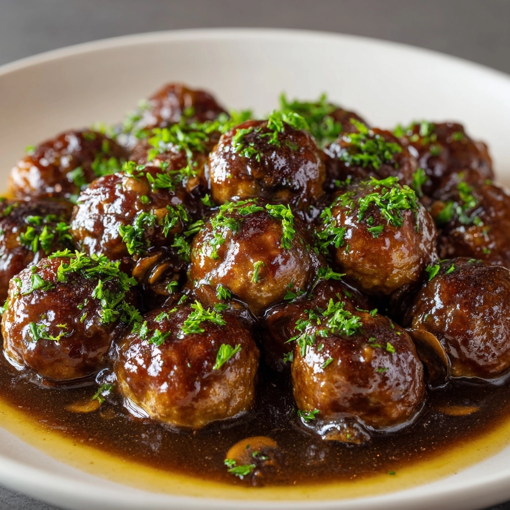 Beef Meatballs in Mushroom Sauce Recipe - Recipe Image