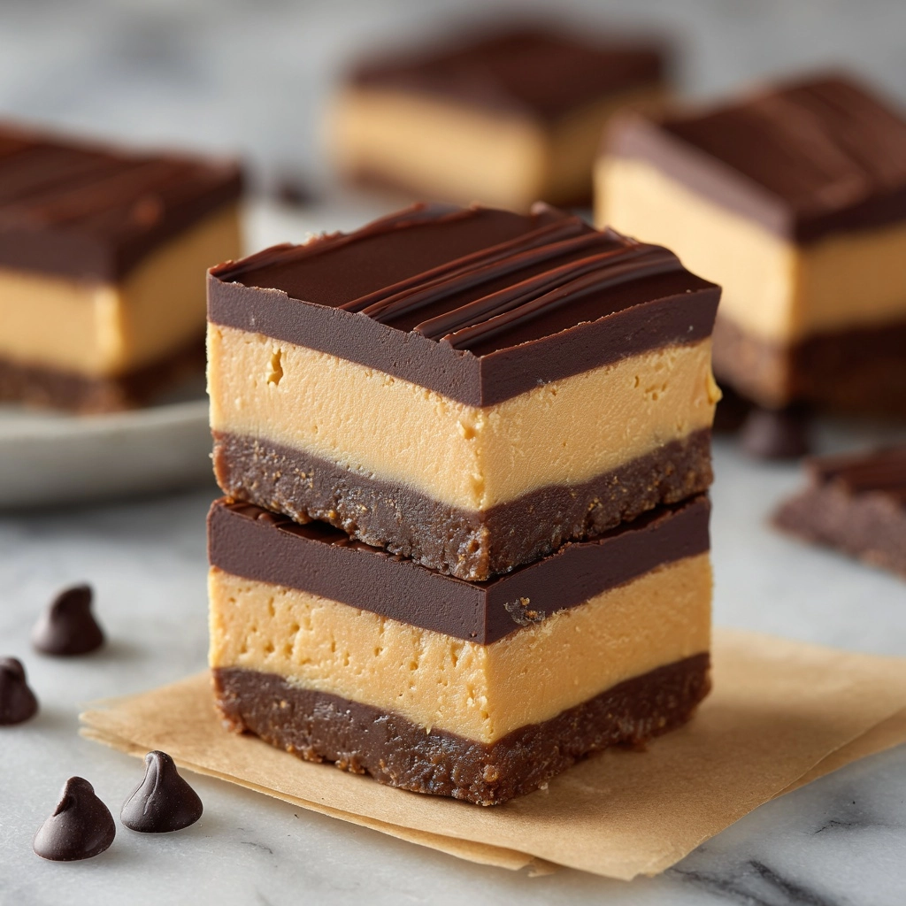 No-Bake Peanut Butter Buckeye Bars Recipe - Recipe Image