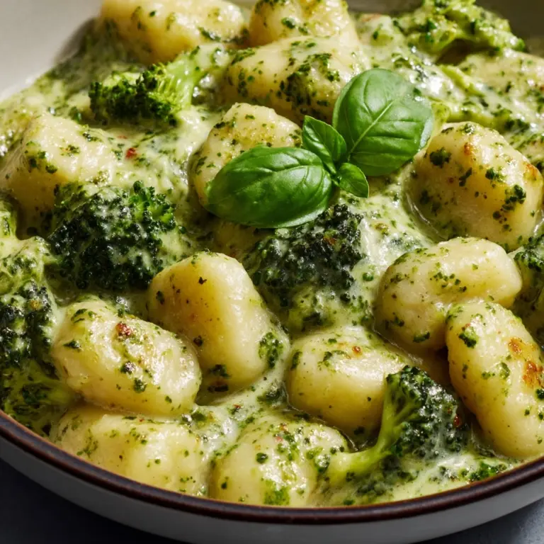 Creamy Lemon Pesto Gnocchi with Broccoli Recipe