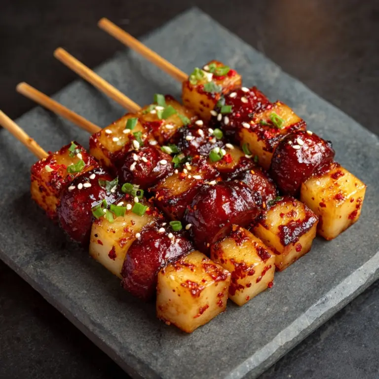 Sotteok Sotteok (Rice Cake and Sausage Skewers) Recipe