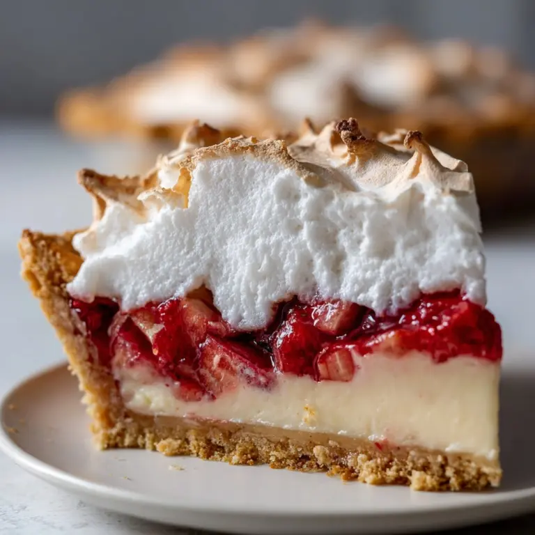 Rhubarb Meringue Pie Recipe with Fluffy Topping Recipe
