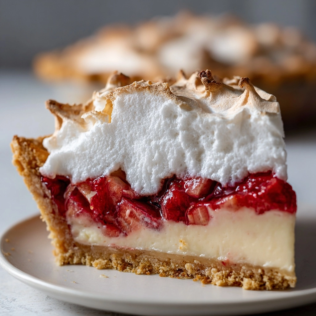 Rhubarb Meringue Pie Recipe with Fluffy Topping Recipe