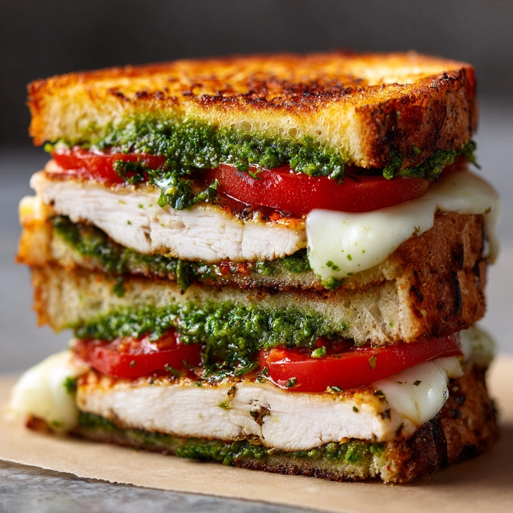 Gourmet Chicken Pesto Sourdough Sandwich Recipe - Recipe Image