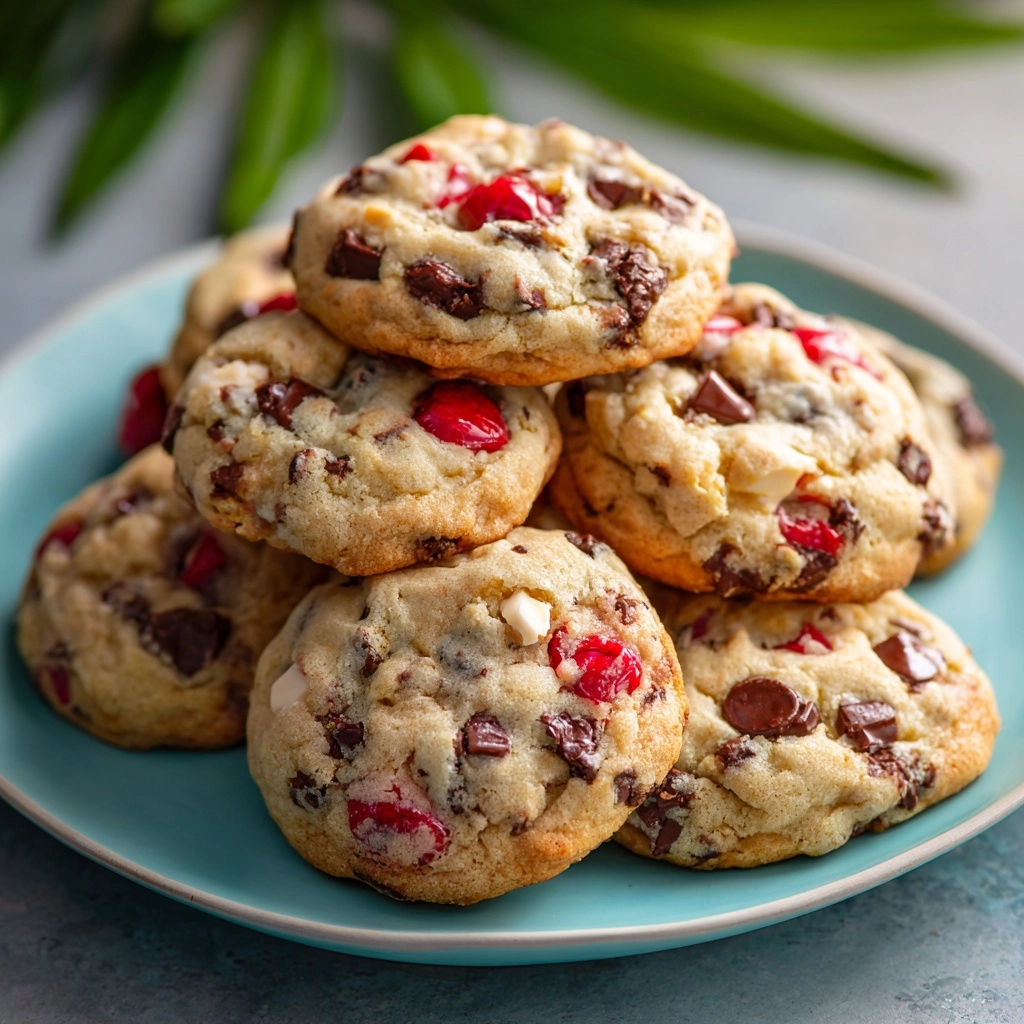 Cherry Almond Chocolate Chip Cookies Recipe - Recipe Image
