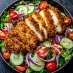 Air Fried Chicken Tender Salad with Honey Mustard Recipe