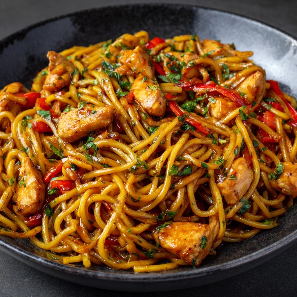 Chicken Spaghetti Lo Mein Recipe - Recipe Image