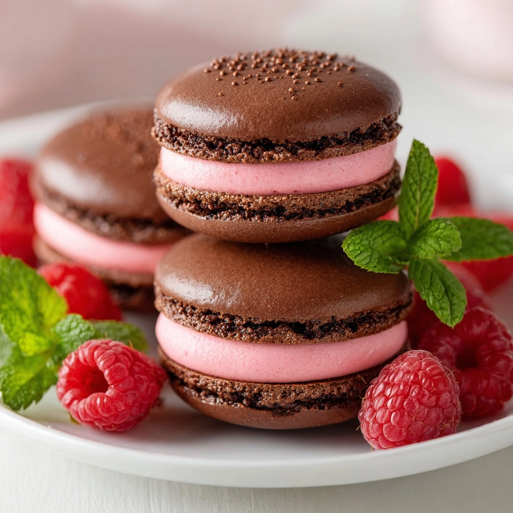 Dark Chocolate Raspberry Macarons: A Decadent Treat for Every Occasion Recipe - Recipe Image