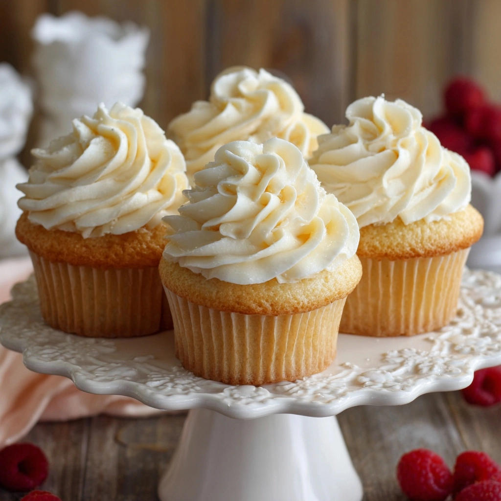 Almond Wedding Cake Cupcakes with Raspberry Filling Recipe