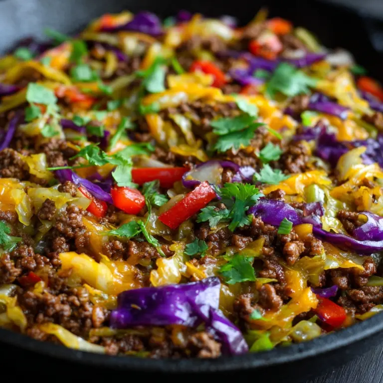 Ground Beef Taco Cabbage Skillet Recipe