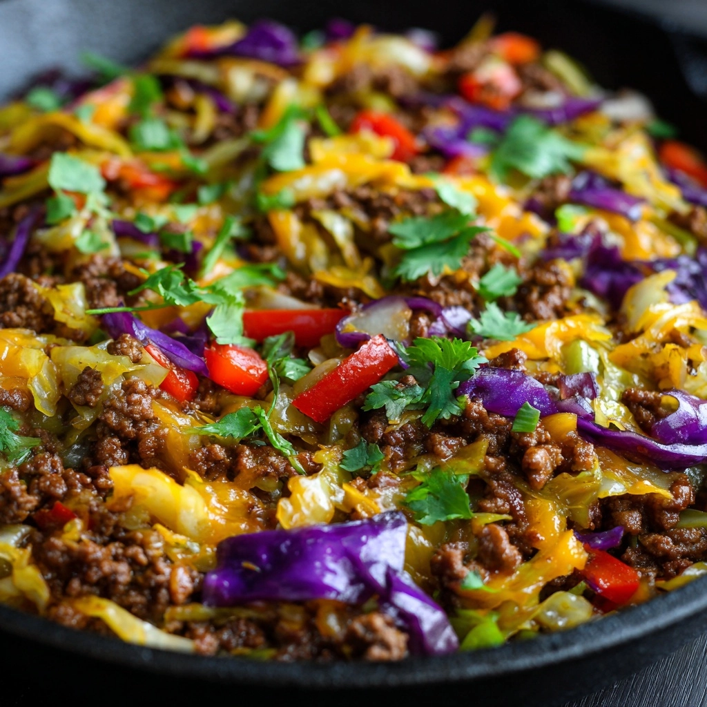 Ground Beef Taco Cabbage Skillet Recipe
