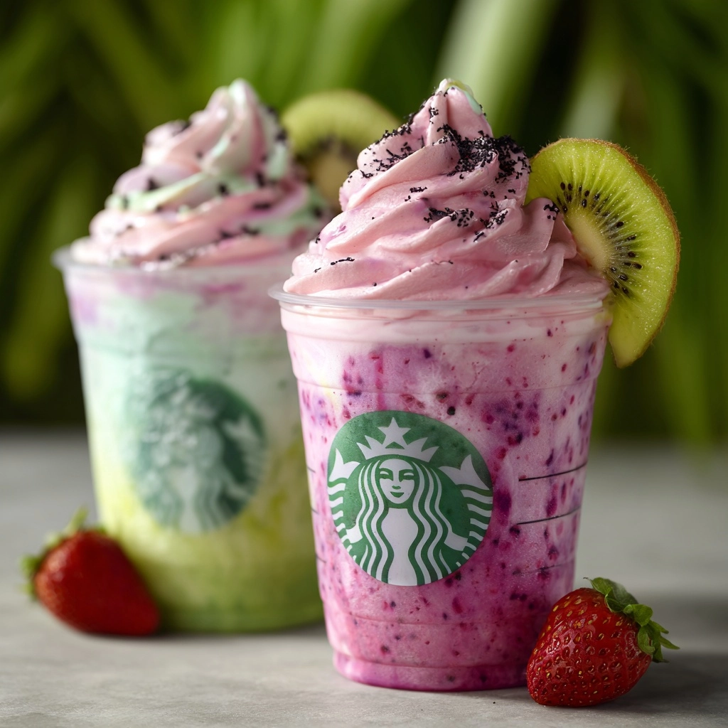 Kiwi Dragonfruit Crush Frappuccinos Recipe - Recipe Image