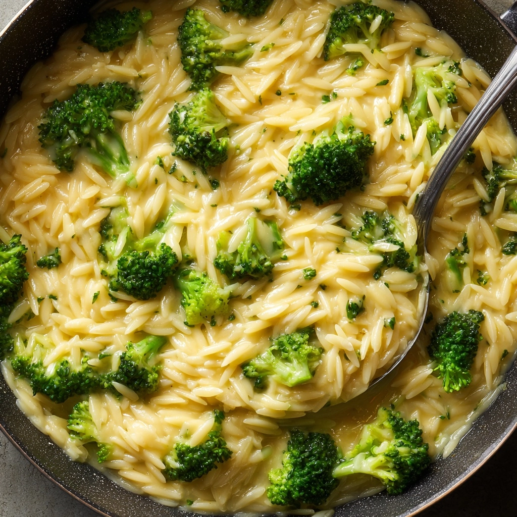 One Pot Broccoli Cheese Orzo Recipe - Recipe Image
