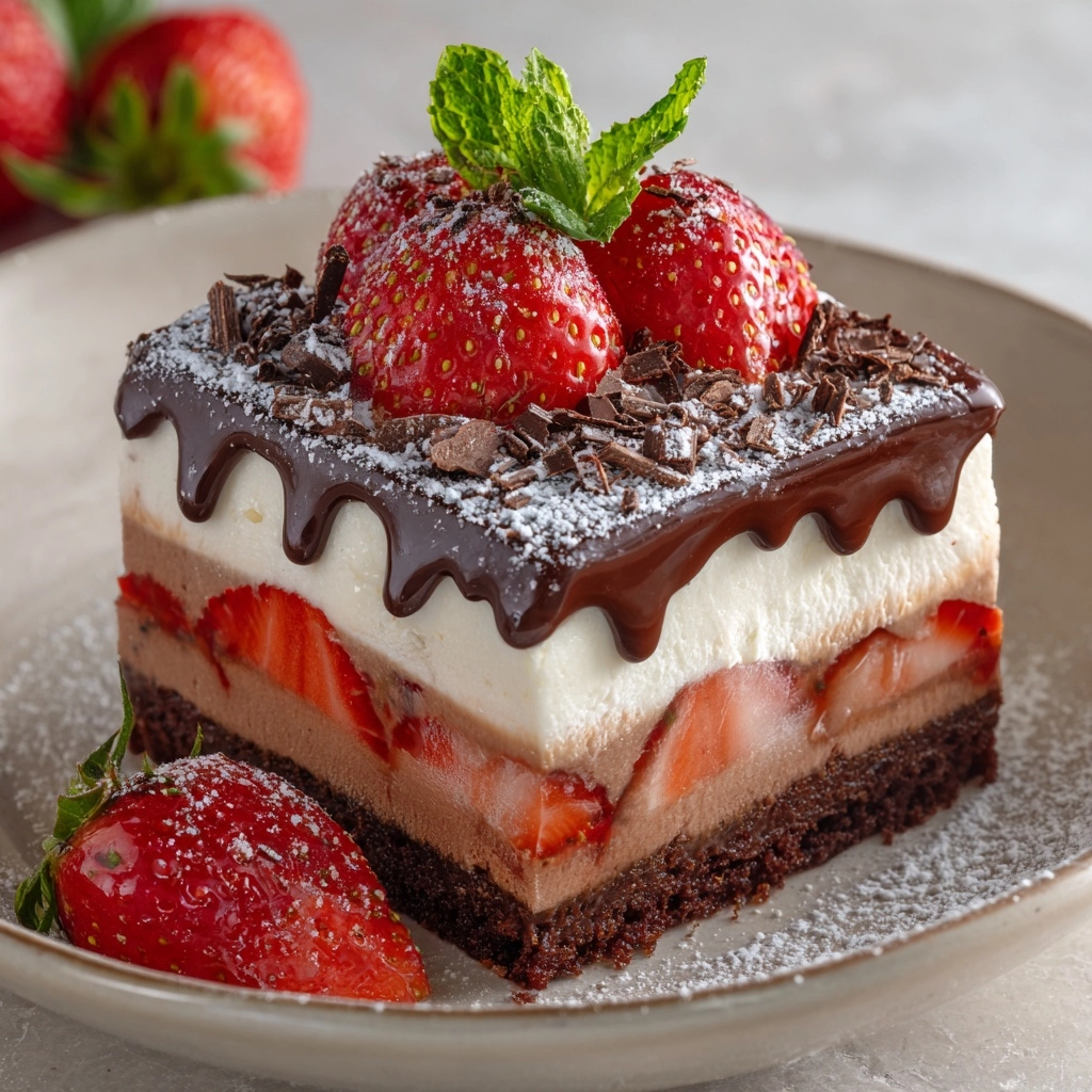 Indulge in Strawberry Chocolate Fantasy Ice Cream Cake Decadence Recipe - Recipe Image
