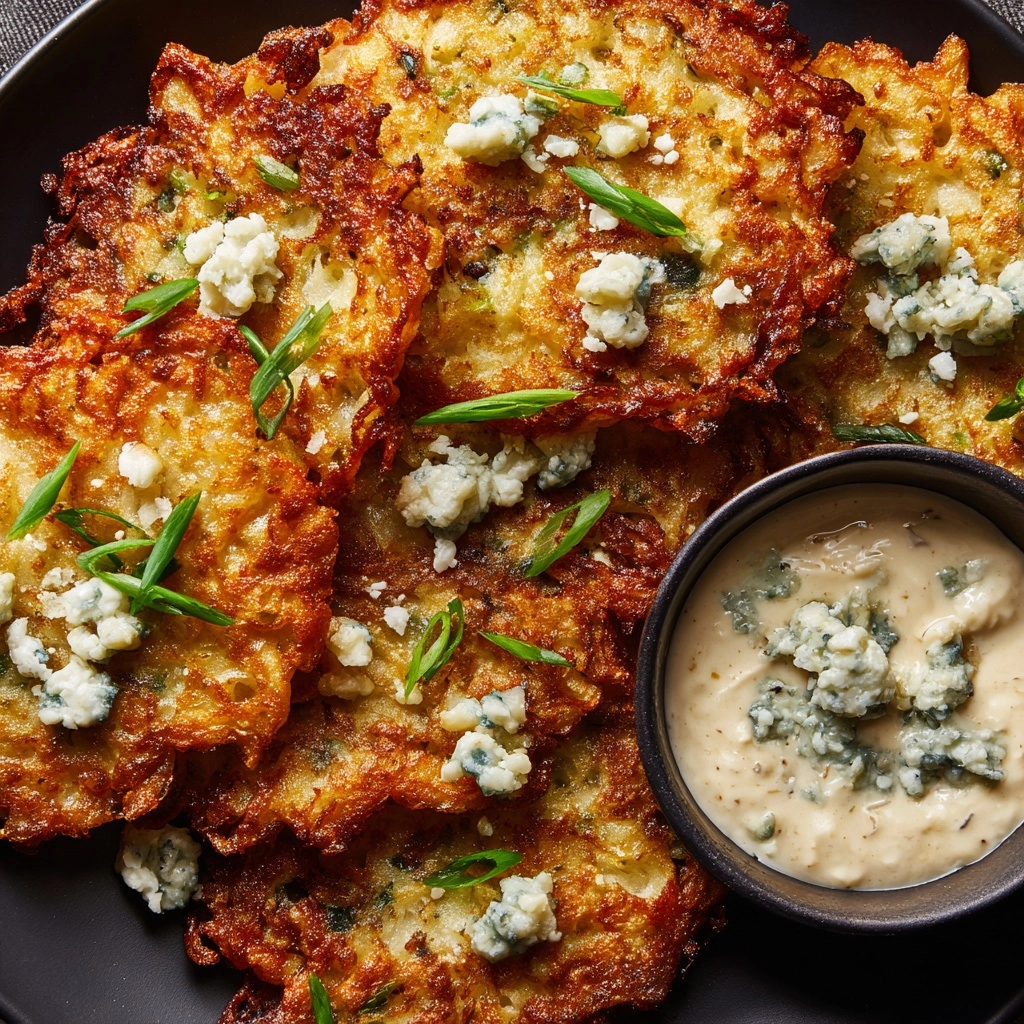 Buffalo Latkes with Blue Cheese Dip Recipe