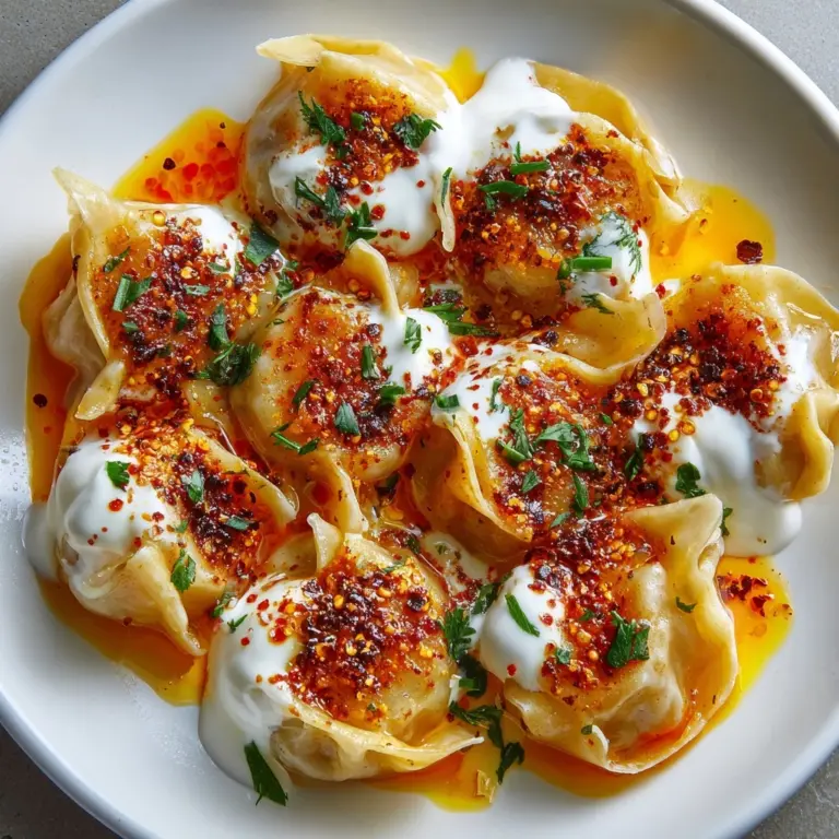 Turkish Dumplings with Garlicky Yogurt and Spiced Oil Recipe