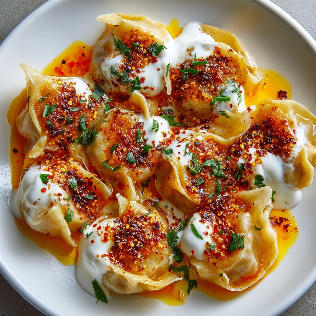 Turkish Dumplings with Garlicky Yogurt and Spiced Oil Recipe