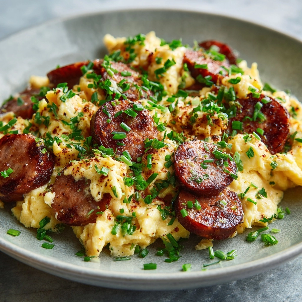 Scrambled Eggs with Polish Kielbasa Recipe