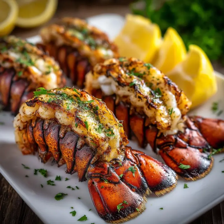 Grilled Lobster Tails with Garlic Lemon Butter Sauce Recipe
