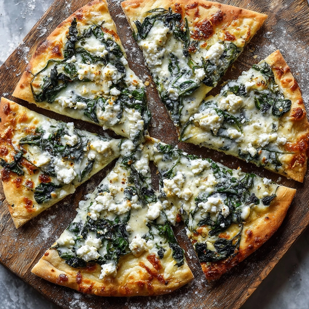 Spinach White Pizza Recipe - Recipe Image