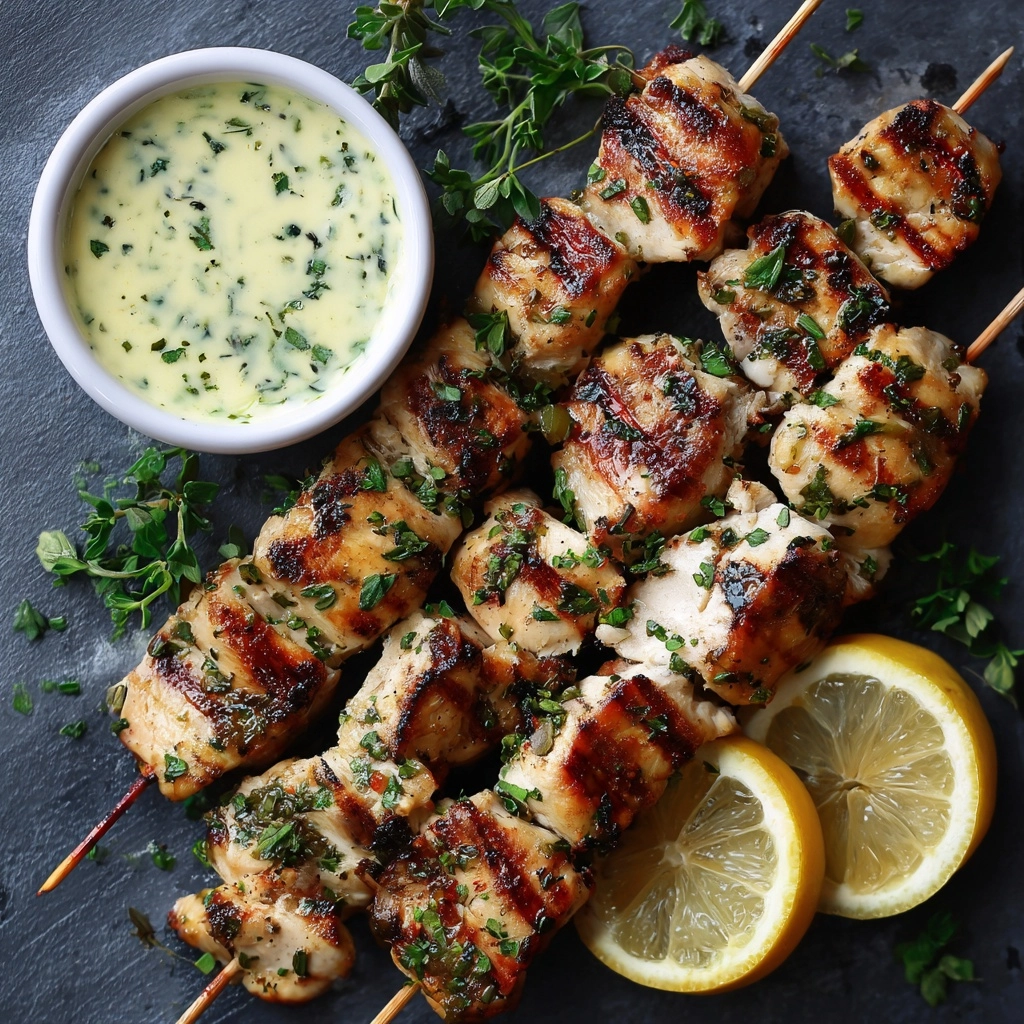 Greek Lemon Chicken Skewers with Tzatziki Sauce Recipe - Recipe Image