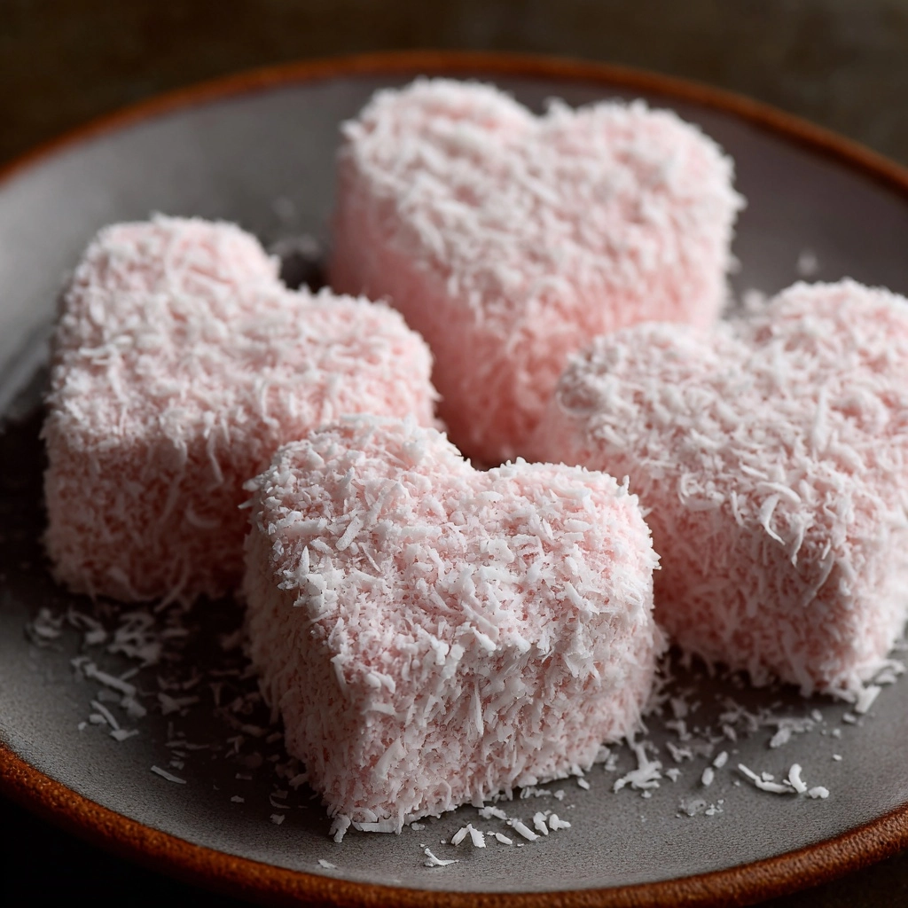 Pink Creamy Coconut Hearts Recipe - Recipe Image